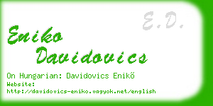 eniko davidovics business card
